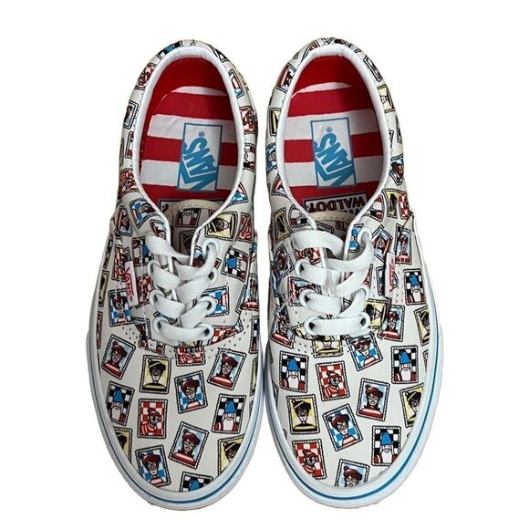 Vans Wheres Waldo? Limited‎ Edition Canvas Sneakers Kids Sz 1 Athletic Shoes Y2K - Picture 3 of 10